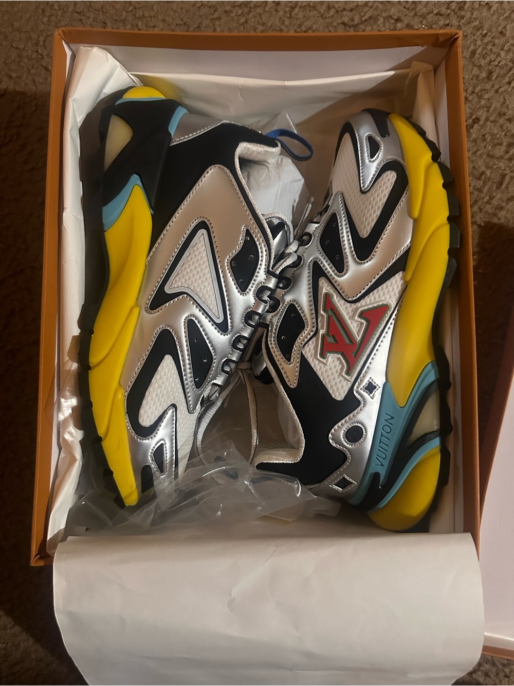 Louis Vuitton Multicolor Runner Sneakers - Silver, Black, Yellow, Blue